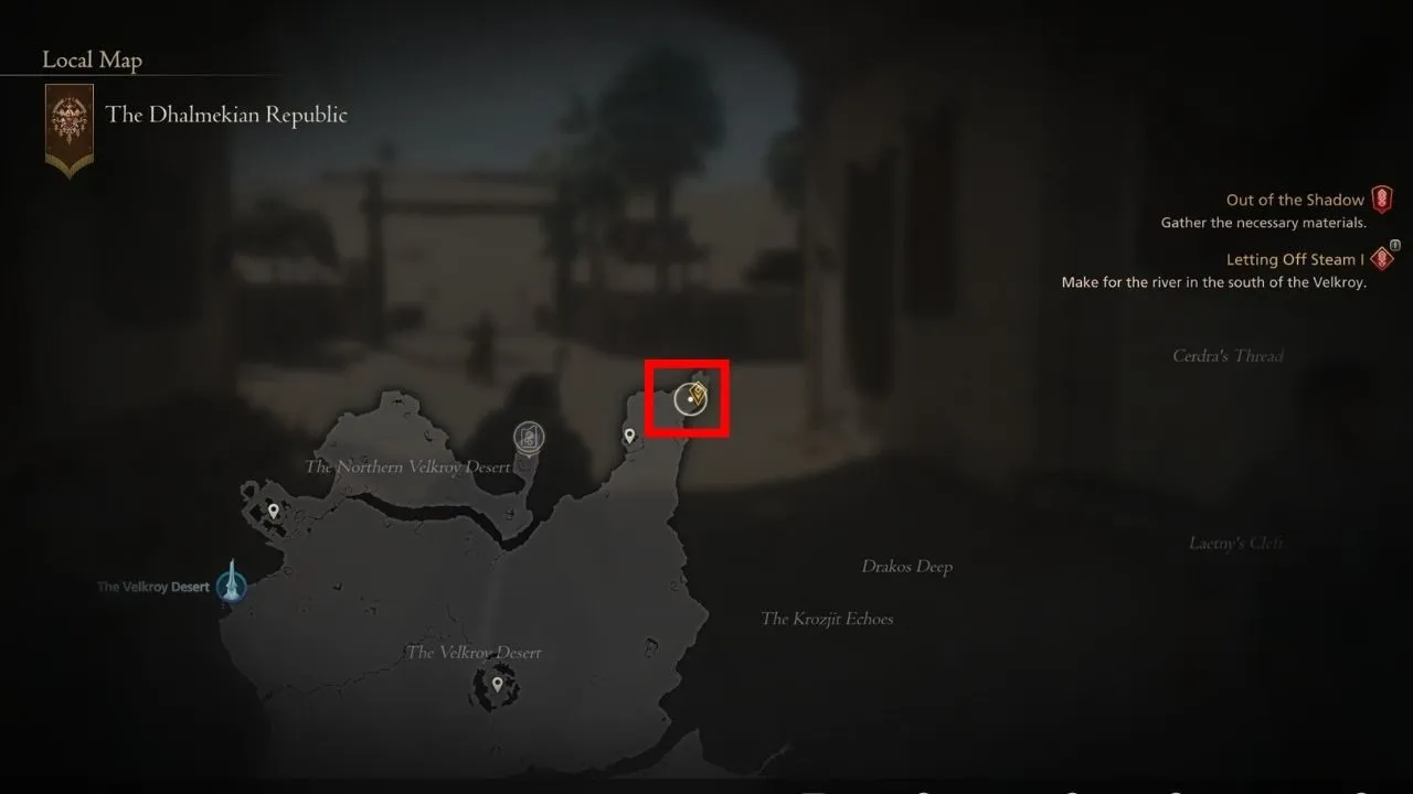Red box outlining Fastitocalon's location in Final Fantasy 16