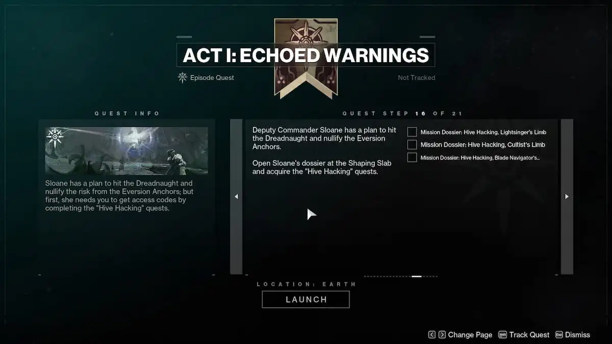 Echoed Warnings quest in Destiny 2