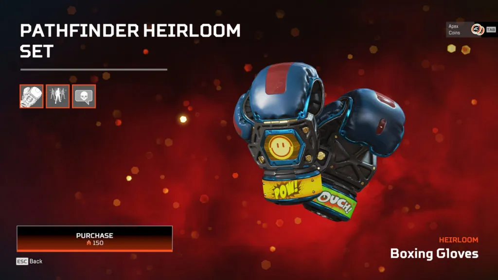 Pathfinder's Boxing Gloves heirloom in Apex Legends.